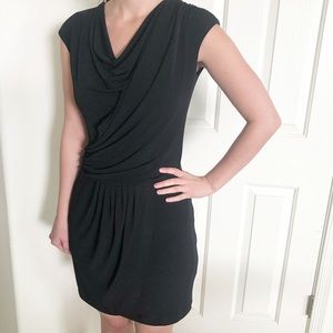 Boston Proper Black Draped Dress